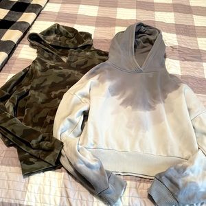 Bundle American eagle Hooded sweatshirt velour velvet camo tie dye S XS